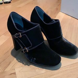 Tory Burch grey velvet booties